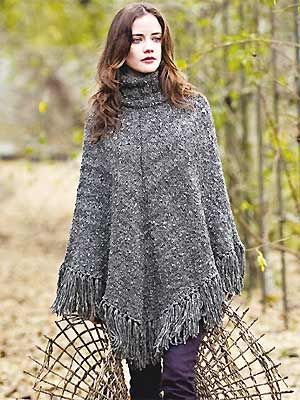 A Gorgeous Look in the Knitted Poncho