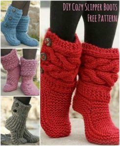 Knitted Slipper Boots Pattern Ideas That You Will Love