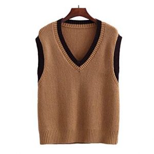 Amazon.com: Bingooutlet Women Girls V-Neck Knitted Vest Casual