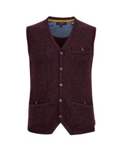 PRESUP - Knitted waistcoat - Dark Red | Men's | Ted Baker UK | Gift