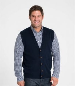 Dark Grey Marl Pure Lambswool | Mens Lambswool Knitted Waistcoat