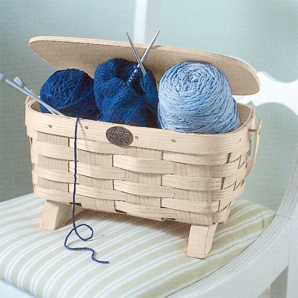 Peterboro Small Knitting Basket with Lid