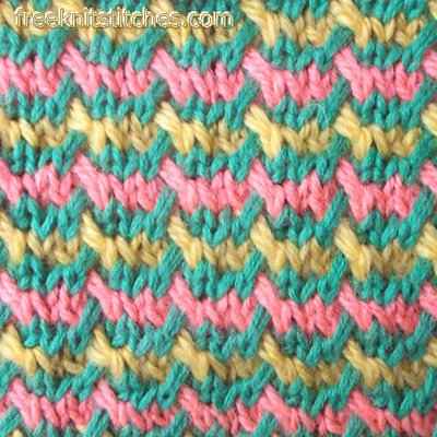 Multi colour knitting design Patchwork