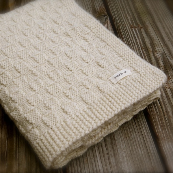 Big Bad Wool Weepaca Basket Weave Baby Blanket Knitting Pattern