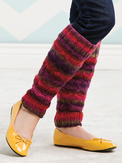 Accessory Knitting Downloads - Colorfully Comfy Leg Warmers Knit Pattern