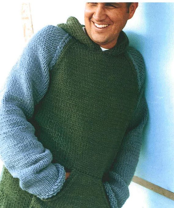 mens-and-boys-hooded-sweater-knitting pattern | Mens knits