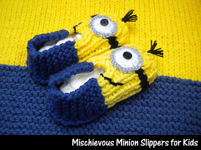 Ravelry: Mischievous Minion Slippers for Kids pattern by Aunt