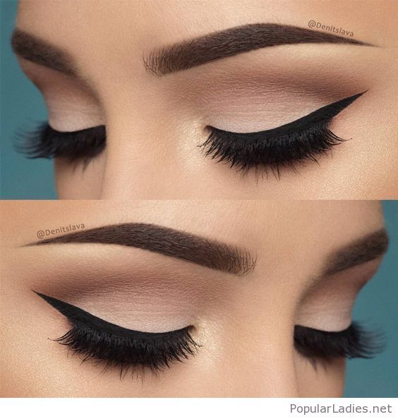 Awesome nude eye makeup with black accents