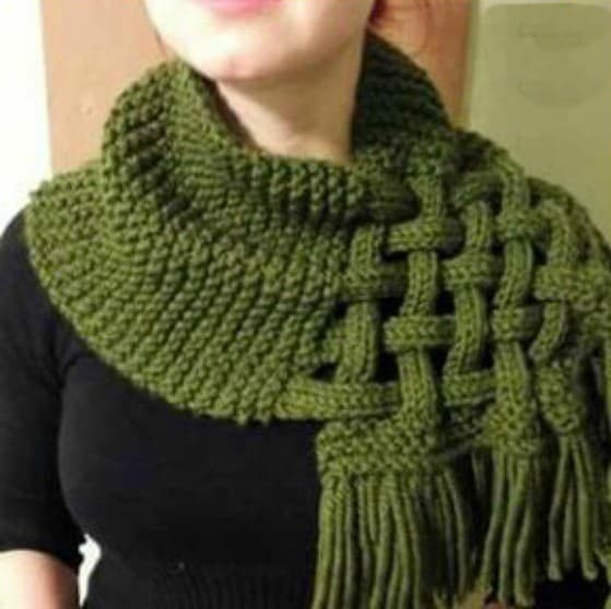 Celtic Knot Loop Scarf Pattern For Knitters