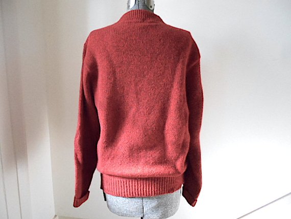 SALE LL Bean ragg wool pullover sweater muted vintage red | Etsy