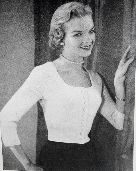 INSTANT PDF PATTERN 1950s Vintage Knitting Pattern Marilyn Monroe