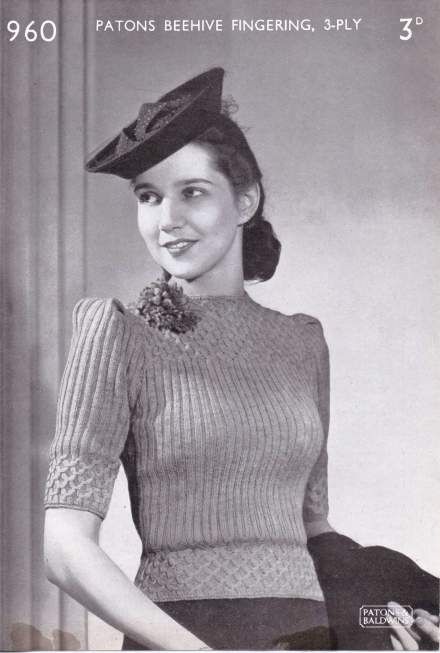 free vintage knitting pattern 40s forties 1940s #knittingpattern