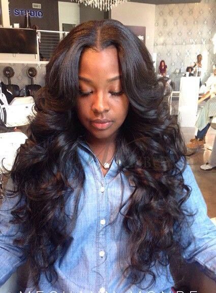 wavy weave hairstyles with side part - Google Search | ᴴᴬᴵᴿ ᴼᴺ