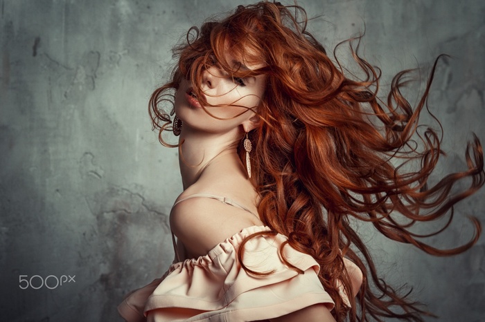 portrait, #wavy hair, #women, #Liliya Nazarova, #dress, #windy
