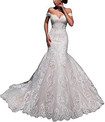 Select Off the Shoulder Mermaid Wedding Dress to Accentuate Your Curves